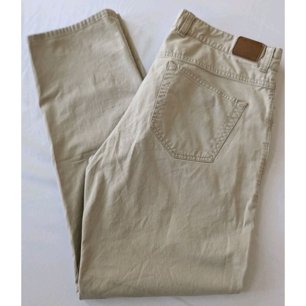 Peter Millar Pants Mens 34 x 34(30) Khaki Pima Cotton Stretch Straight Leg Golf